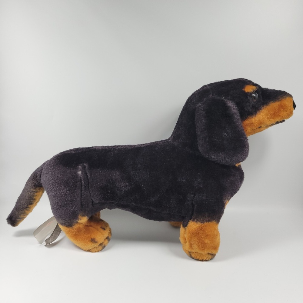 Melissa & Doug Dachshund Weiner Dog 20"‎ Plush Black & Tan Realistic Puppy - Picture 2 of 13